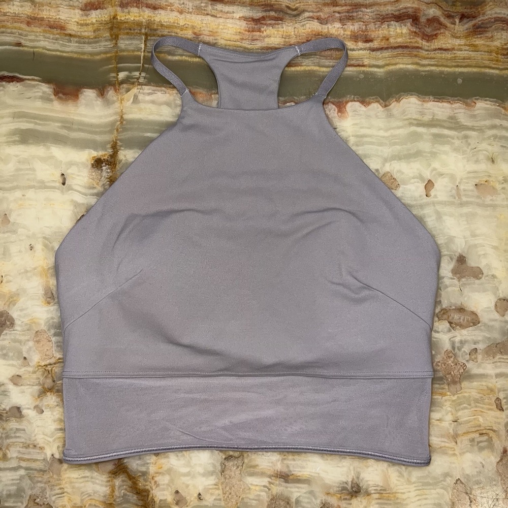 Lululemon Women's Flow Y‎ Strappy Longline Sports Bra Lavender Gray XS